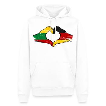 Litauen Deutschland Flagge Hände Herzform used - Männer Premium Bio Hoodie - Weiß - Vorne - Nico (187cm)
