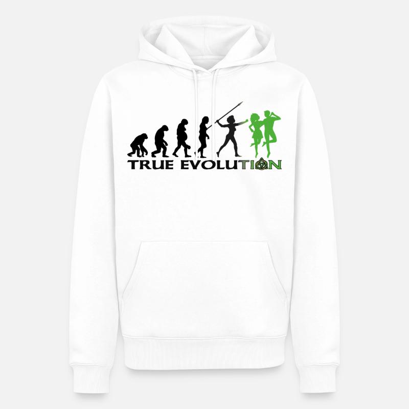 Évolution vers la danse traditionnelle irlandaise - Sweat à capuche Premium bio Homme - blanc