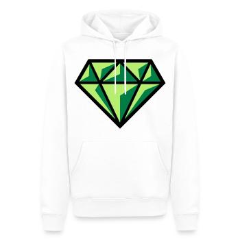 Diamant (pierre précieuse symbole brillant / POS Gre 3C) - Sweat à capuche Premium bio Homme - blanc - Devant - Nico (187cm)