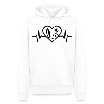 Surf Heart Wave Board Sun - Men’s Premium Organic Hoodie - white - Front - Nico (187cm)