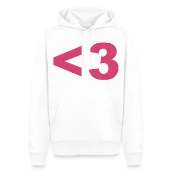 Chemise d’amour avec coeur - Sweat à capuche Premium bio Homme - blanc - Devant - Nico (187cm)