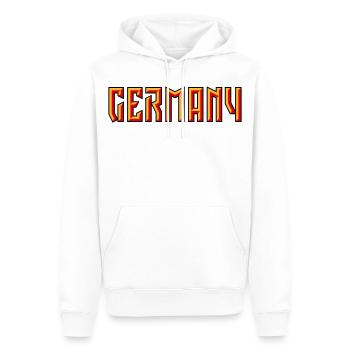 Germany Schriftzug (Relief / 3D / 3C) - Männer Premium Bio Hoodie - Weiß - Vorne - Nico (187cm)