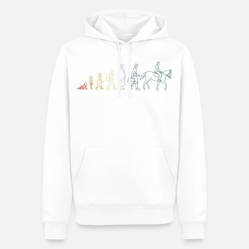Reitsportler Evolution - Männer Premium Bio Hoodie - Weiß