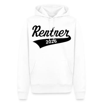 Retraités 2026 (Rente / Retraite / Noir) - Sweat à capuche Premium bio Homme - blanc - Devant - Nico (187cm)