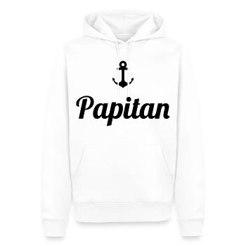 Papitän Funny Pun Capitaine Papa Ancre - Sweat à capuche Premium bio Homme - blanc - Devant - Nico (187cm)