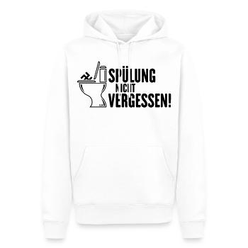 N’oubliez pas de rincer ! (Contre Droite / Noirs) - Sweat à capuche Premium bio Homme - blanc - Devant - Nico (187cm)