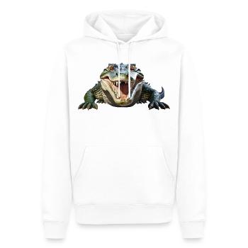 Crocodile - Men’s Premium Organic Hoodie - white - Front - Nico (187cm)
