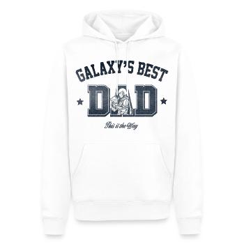 Star Wars: Mandalorian Galaxies Best Dad Motiv - Männer Premium Bio Hoodie - Weiß - Vorne - Nico (187cm)
