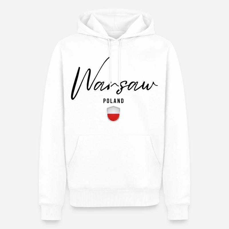 Conception élégante Varsovie, Varsovie Pologne - Sweat à capuche Premium bio Homme - blanc