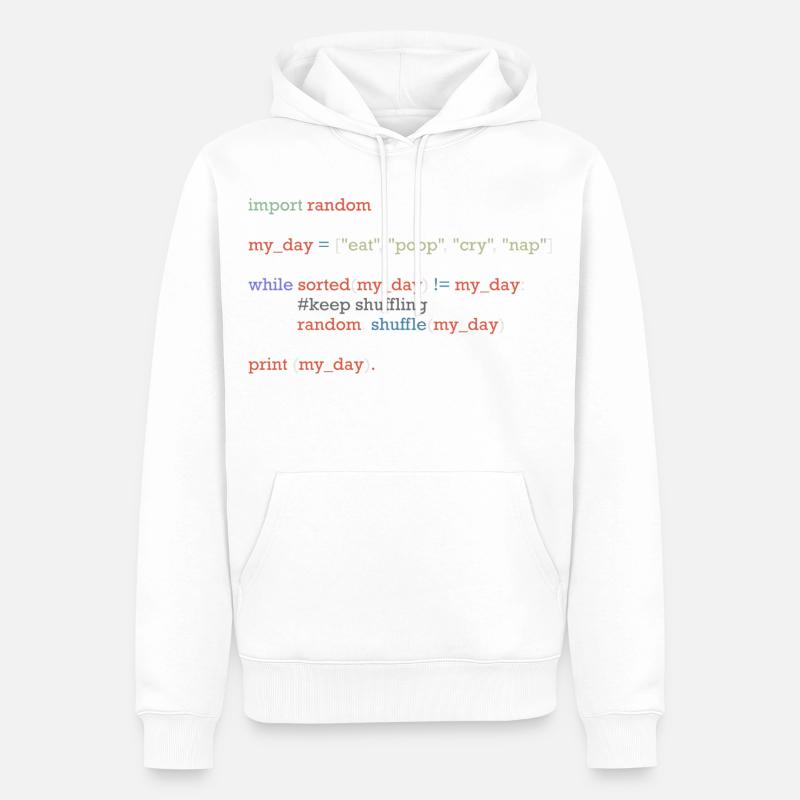 Lustiger Python-Code über den Alltag, Baby - Männer Premium Bio Hoodie - Weiß