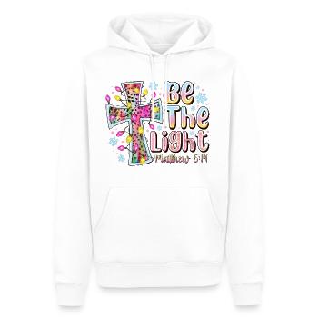 Be The Light Cross Prism - Sweat à capuche Premium bio Homme - blanc - Devant - Nico (187cm)