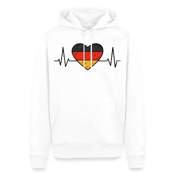 Allemagne Heartbeat Ligne Drapeau Amour Voyage Design - Sweat à capuche Premium bio Homme - blanc - Devant - Nico (187cm)