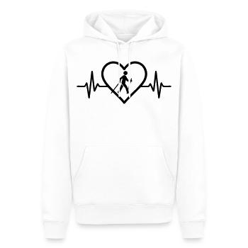 Nordic Walking Heart Sport Hike Poles - Men’s Premium Organic Hoodie - white - Front - Nico (187cm)