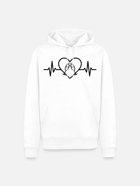 Sparkling Glasses Heart Toast Celebration - Men’s Premium Organic Hoodie - white