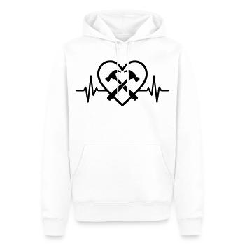 Crossed Hammers Heart Artisan Tool - Men’s Premium Organic Hoodie - white - Front - Nico (187cm)
