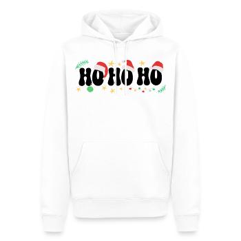 Ho Ho Ho Ho Chapeaux de Père Noël - Sweat à capuche Premium bio Homme - blanc - Devant - Nico (187cm)