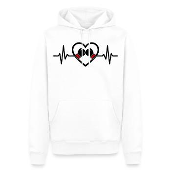 Boxen Herz Sport Handschuhe Leidenschaft - Männer Premium Bio Hoodie - Weiß - Vorne - Nico (187cm)