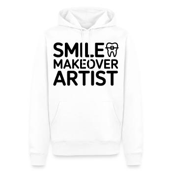 SMILE MAKEOVER ARTIST Conception Dentaire Professionnel - Sweat à capuche Premium bio Homme - blanc - Devant - Nico (187cm)