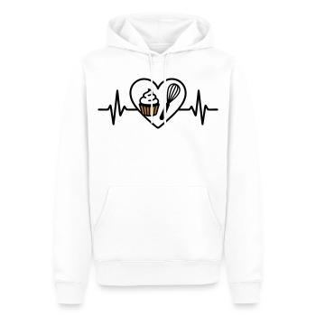 Patisserie Heart Whisk Dessert Sweet - Men’s Premium Organic Hoodie - white - Front - Nico (187cm)