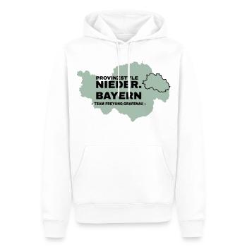 Niederbayern | FREYUNG-GRAFENAU - Männer Premium Bio Hoodie - Weiß - Vorne - Nico (187cm)