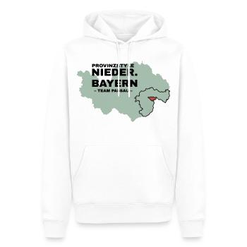 Basse-Bavière | PASSAU - Sweat à capuche Premium bio Homme - blanc - Devant - Nico (187cm)