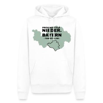 Niederbayern | ROTTAL-INN - Männer Premium Bio Hoodie - Weiß - Vorne - Nico (187cm)