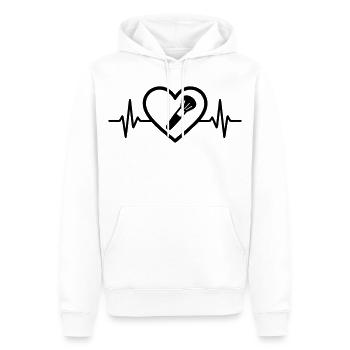 Herz + Kosmetiker / Kosmetikerin – Super Eltern Be - Männer Premium Bio Hoodie - Weiß - Vorne - Nico (187cm)