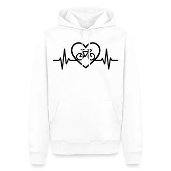 Heart Cycling – Passion for Cycling - Men’s Premium Organic Hoodie - white - Front - Nico (187cm)