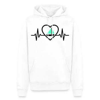 Navigation de cœur – Bateau de la passion - Sweat à capuche Premium bio Homme - blanc - Devant - Nico (187cm)