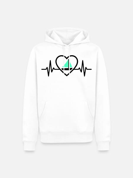 Heart Sailing – Passion Boat - Men’s Premium Organic Hoodie - white
