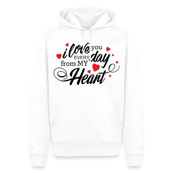 Ich liebe dich jeden Tag, mein Herz, ewige Liebe - Männer Premium Bio Hoodie - Weiß - Vorne - Nico (187cm)