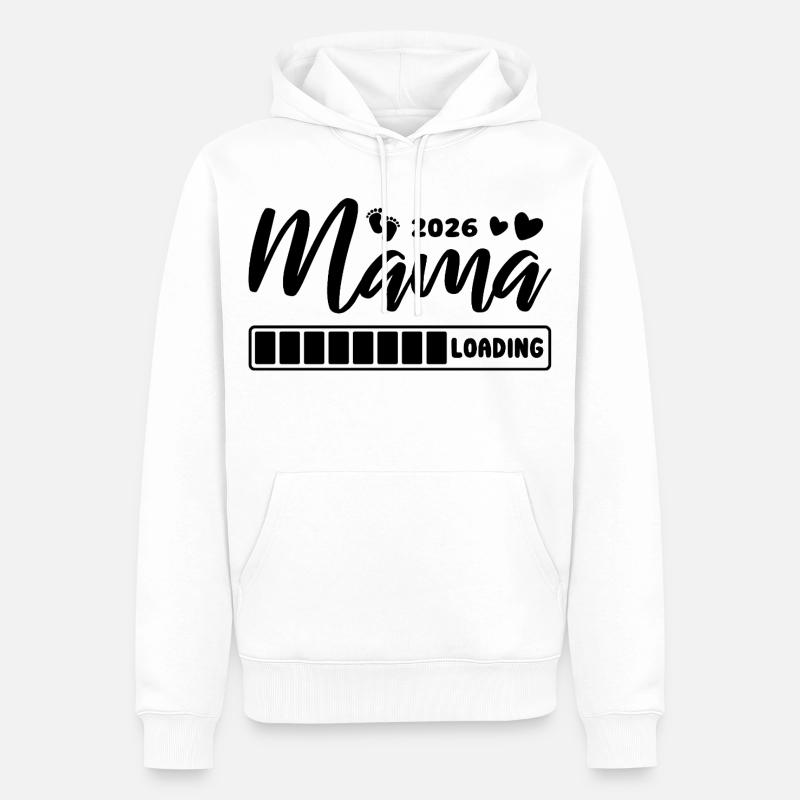 Mama 2026 loading - Schwangerschaft - Geschenk - Männer Premium Bio Hoodie - Weiß