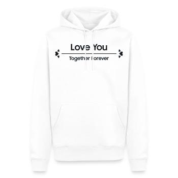 Je T'aime Ensemble Pour Toujours Amour Couple  - Sweat à capuche Premium bio Homme - blanc - Devant - Nico (187cm)