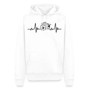 Boombox Radio Ghetto Blaster Musik Rhythmus Herz - Männer Premium Bio Hoodie - Weiß - Vorne - Nico (187cm)
