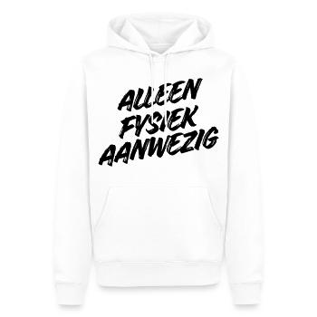 Nur physisch anwesend – lustiges Hemd # - Männer Premium Bio Hoodie - Weiß - Vorne - Nico (187cm)