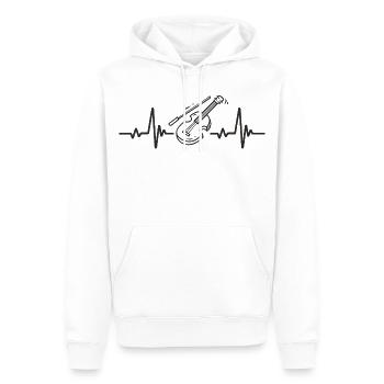 Violon Musique Classique Rythme Instrument Cœur - Sweat à capuche Premium bio Homme - blanc - Devant - Nico (187cm)
