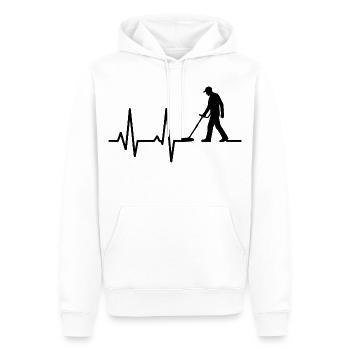 Herzschlag-oder-Metall-Detektions-Enthusiast - Männer Premium Bio Hoodie - Weiß - Vorne - Nico (187cm)