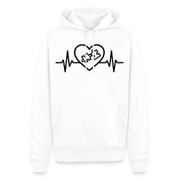 Heart Puzzle – Amour des jeux de logique - Sweat à capuche Premium bio Homme - blanc - Devant - Nico (187cm)