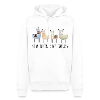 Reste duveteux, reste intrépide Alpaga - Sweat à capuche Premium bio Homme - blanc - Devant - Nico (187cm)