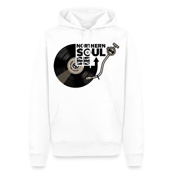 Northern Soul - Union Jack - Vinyl-Schallplatte - Männer Premium Bio Hoodie - Weiß - Vorne - Nico (187cm)