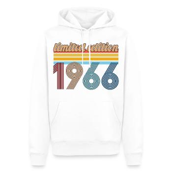 Anniversaire Vintage 1966 Rétro Cadeau Né En 1966 - Sweat à capuche Premium bio Homme - blanc - Devant - Nico (187cm)