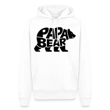 Papa Ours - Sweat à capuche Premium bio Homme - blanc - Devant - Nico (187cm)