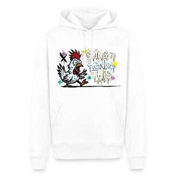 Je vais à Hendl Ce graffiti Denglisch Spruch - Sweat à capuche Premium bio Homme - blanc - Devant - Nico (187cm)