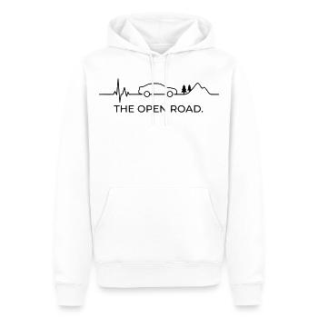 LA ROUTE OUVERTE. (battement de cœur - couleur personnalisable) - Sweat à capuche Premium bio Homme - blanc - Devant - Nico (187cm)