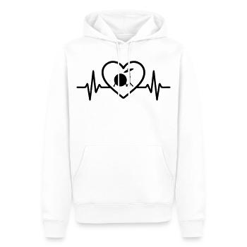 Cymbales de cœur Caisses Grosse Caisse - Sweat à capuche Premium bio Homme - blanc - Devant - Nico (187cm)