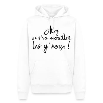 Komm schon, wir machen die Kinder nass! Chti-Humor - Männer Premium Bio Hoodie - Weiß - Vorne - Nico (187cm)