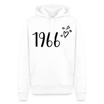 1966 - Sweat à capuche Premium bio Homme - blanc - Devant - Nico (187cm)