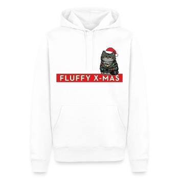 Fluffy X-Mas – Süße Katze Weihnachten - Männer Premium Bio Hoodie - Weiß - Vorne - Nico (187cm)