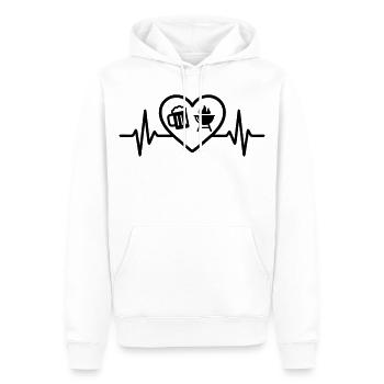 Barbecue à la bière au cœur - Sweat à capuche Premium bio Homme - blanc - Devant - Nico (187cm)