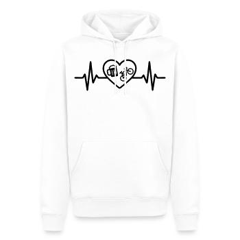 Herz Fahrrad Bier - Männer Premium Bio Hoodie - Weiß - Vorne - Nico (187cm)